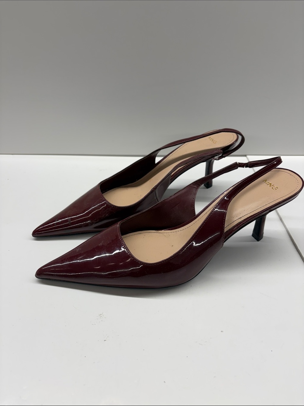 Used Mango Slingback Pointed Toe in Burgundy Women’s size 10
